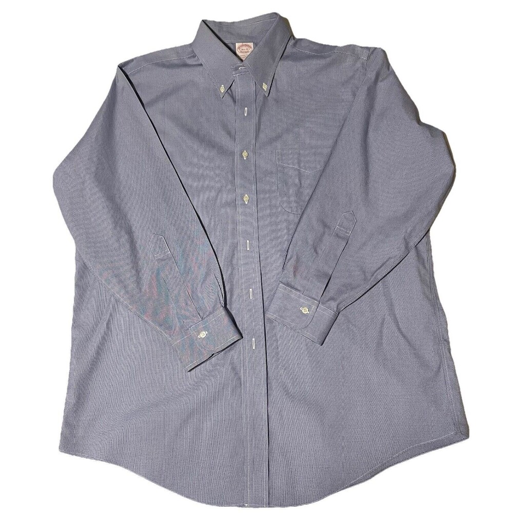 Brooks‎ Brothers 16.5 34/35 “The Original Polo Shirt” traditional Fit Blue Check